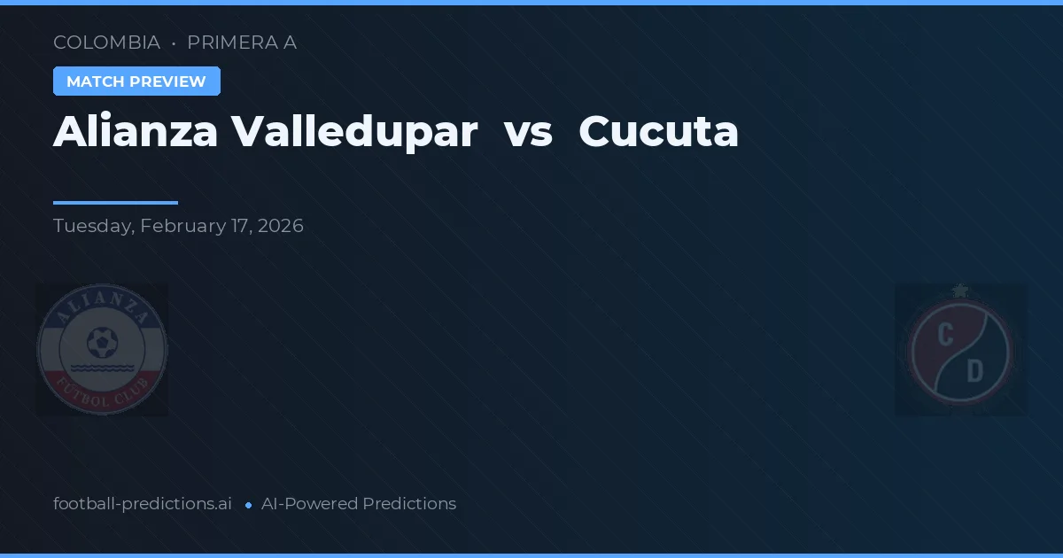 Alianza Valledupar vs Cucuta — match prediction & preview