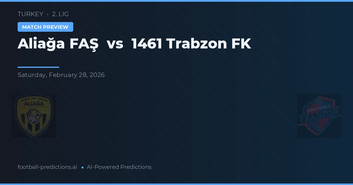 Aliağa FAS vs 1461 Trabzon FK — prediksi dan pratinjau pertandingan