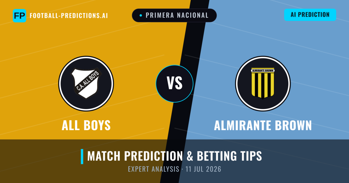 All Boys vs Almirante Brown — match prediction & preview