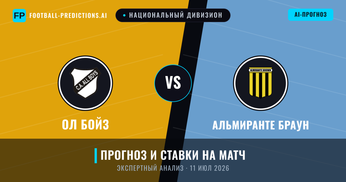 Ол Бойз – Альмиранте Браун — прогноз и превью матча