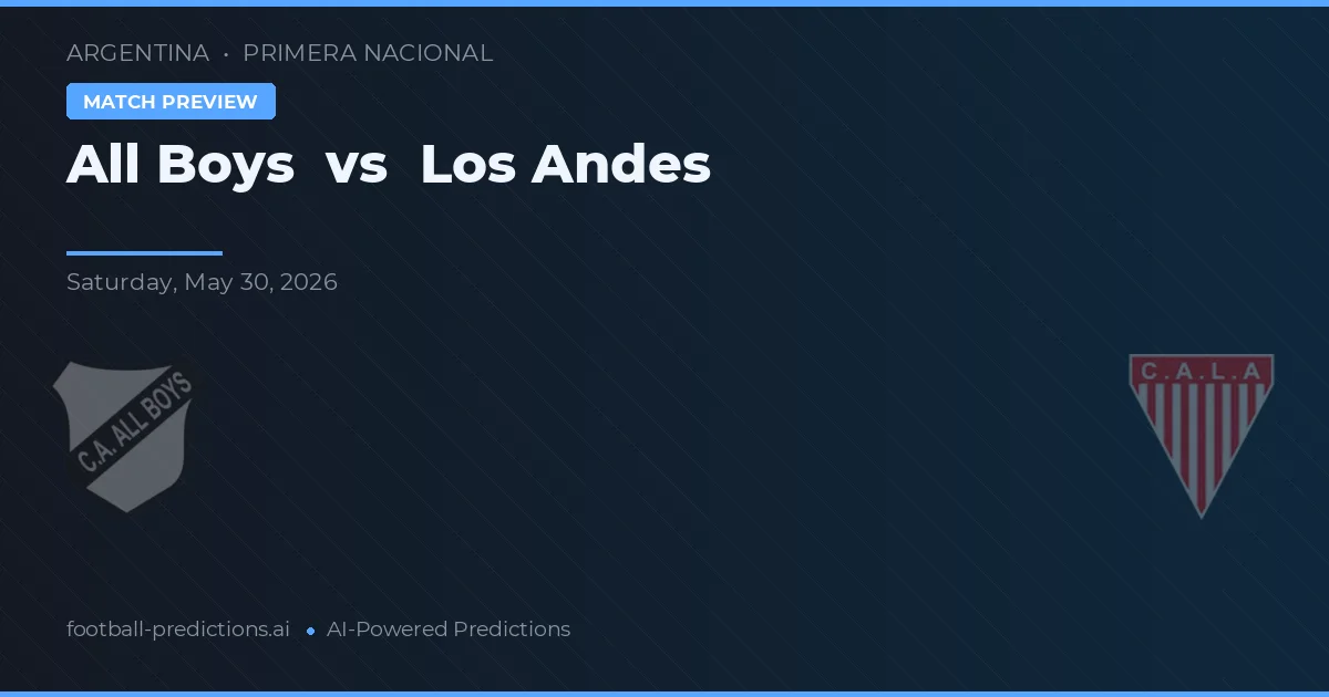 All Boys vs Los Andes — pronostic et avant-match