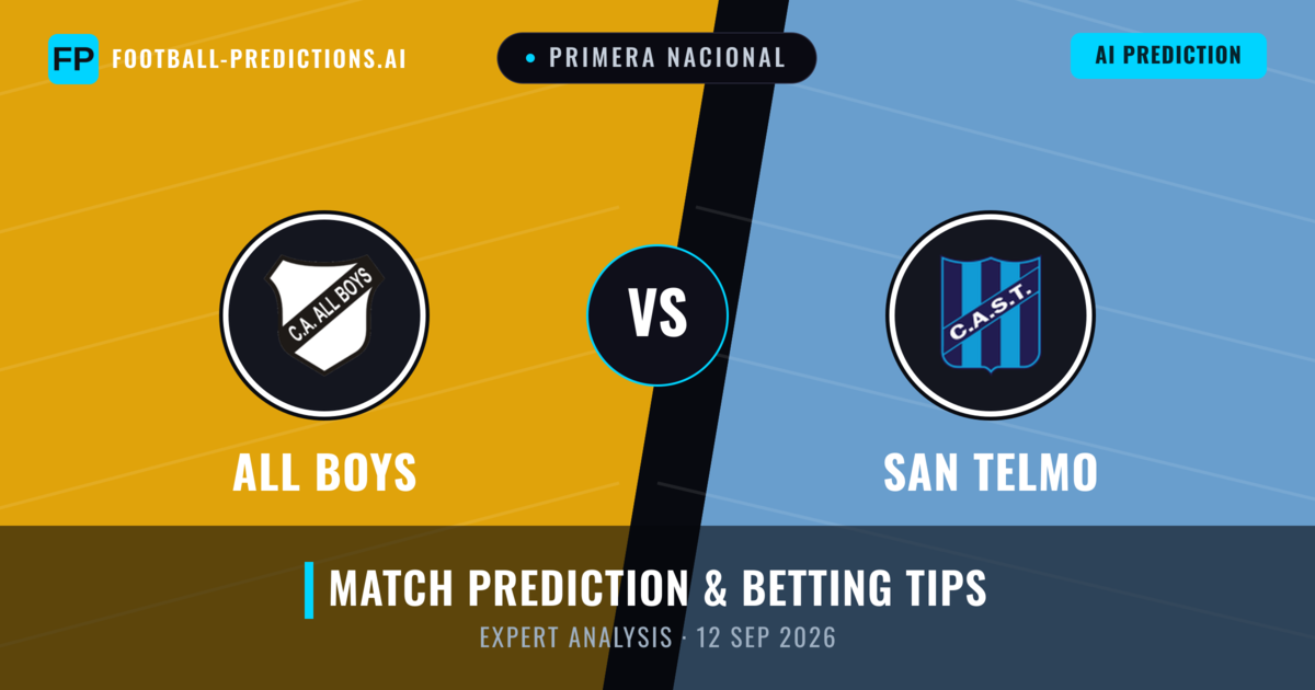 All Boys vs San Telmo — match prediction & preview