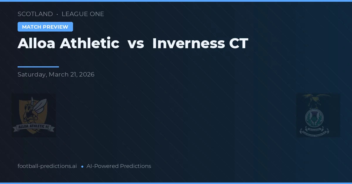 Alloa Athletic - Inverness CT — maç tahmini ve önizleme