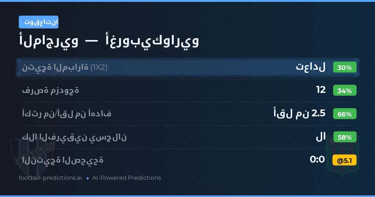 توقعاتنا: ألماجريو ضد أغروبيكواريو