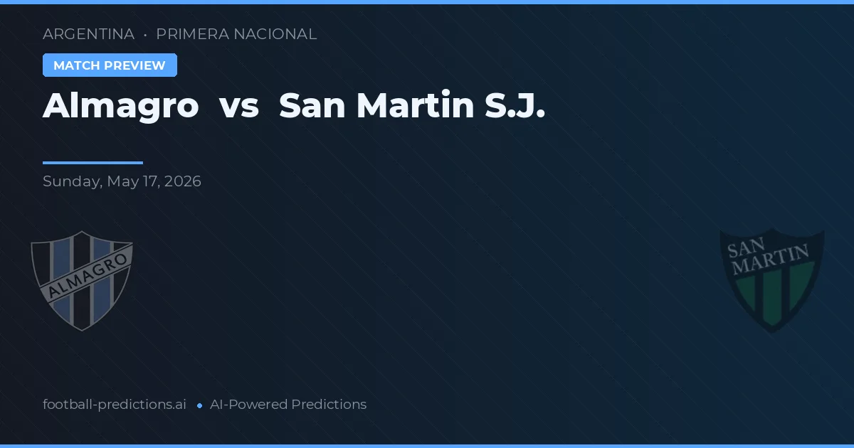 Almagro vs San Martin S.J. — match prediction & preview
