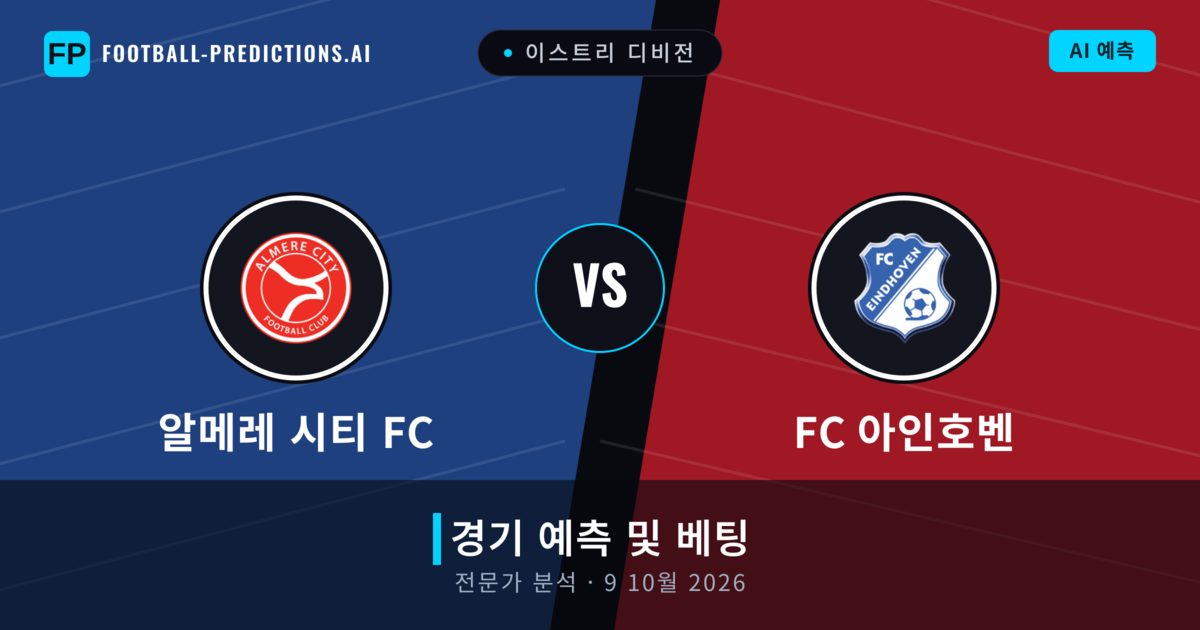 알메레 시티 FC 대 FC 아인호벤 — 경기 예측 및 프리뷰