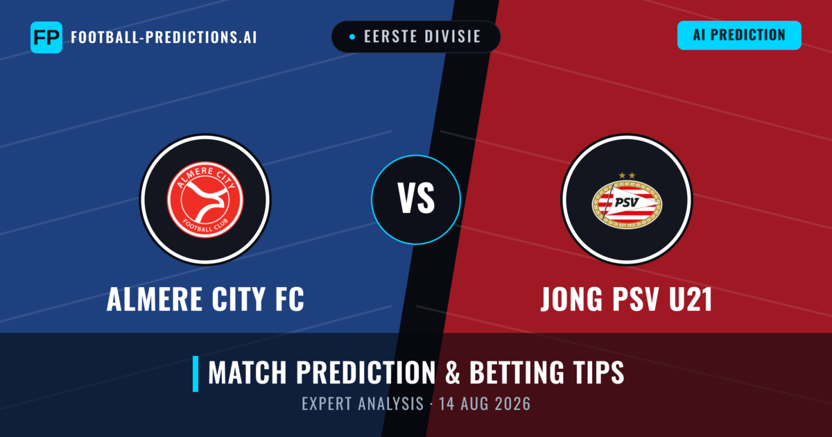 Almere City FC vs Jong PSV U21 — match prediction & preview