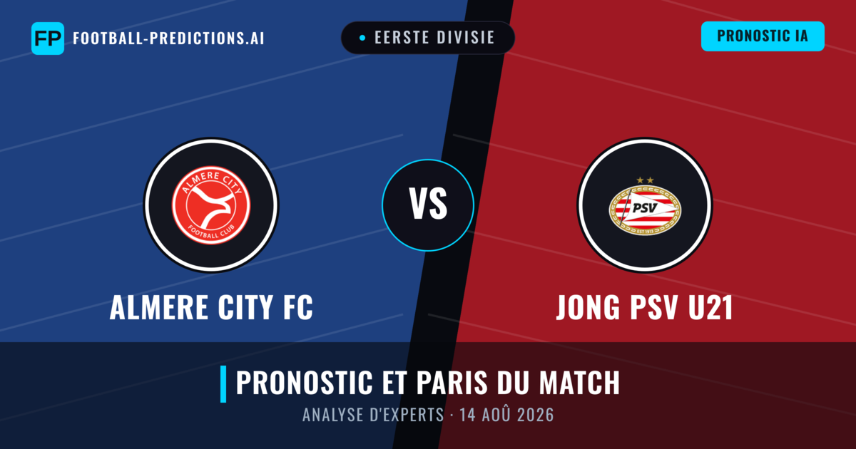 Almere City FC vs Jong PSV U21 — pronostic et avant-match