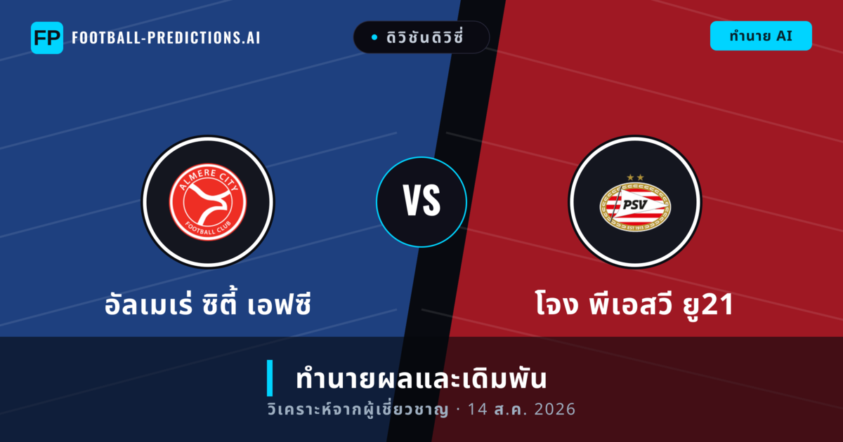 อัลเมเร่ ซิตี้ เอฟซี พบ โจง พีเอสวี ยู21 — ทำนายผลและพรีวิวการแข่งขัน