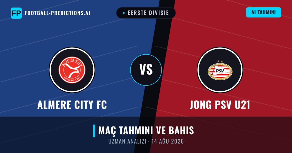 Almere City FC - Jong PSV U21 — maç tahmini ve önizleme