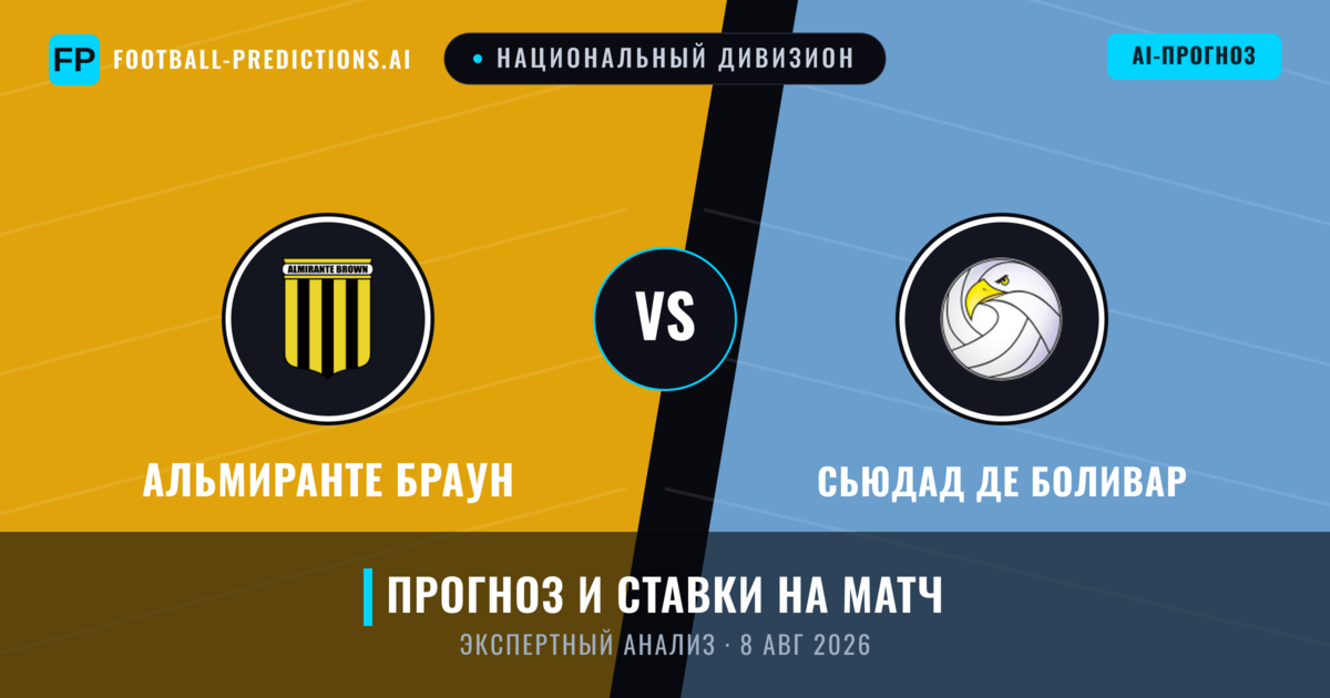 Альмиранте Браун – Сьюдад де Боливар — прогноз и превью матча