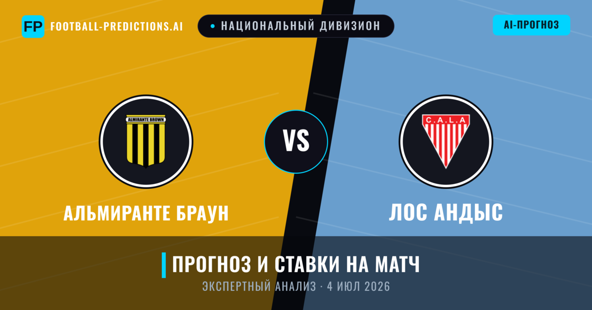 Альмиранте Браун – Лос Андыс — прогноз и превью матча