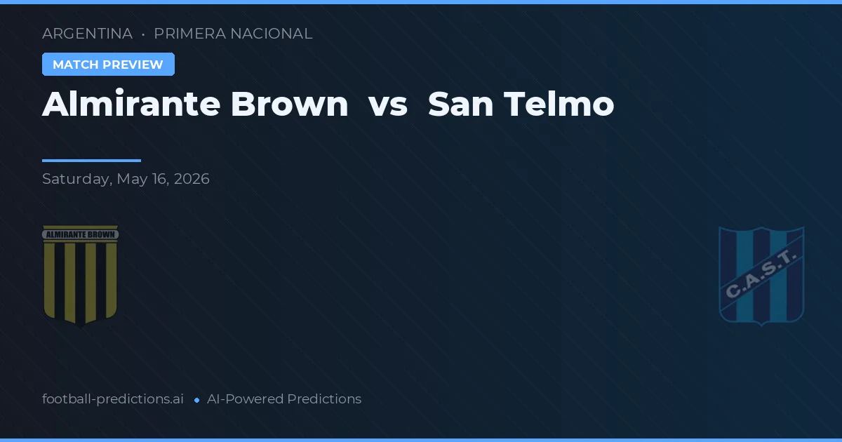 Club Atlético Brown vs San Telmo — pronostico e anteprima del match