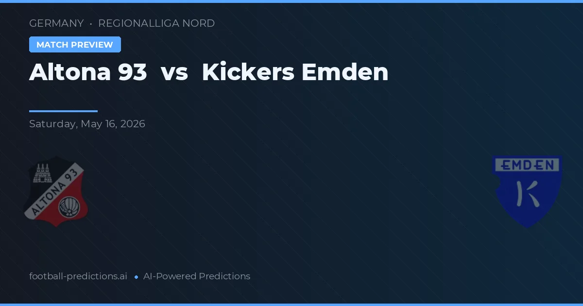 Altona 93 vs Kickers Emden — pronostic et avant-match
