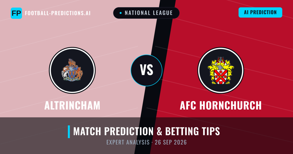 Altrincham vs AFC Hornchurch — match prediction & preview