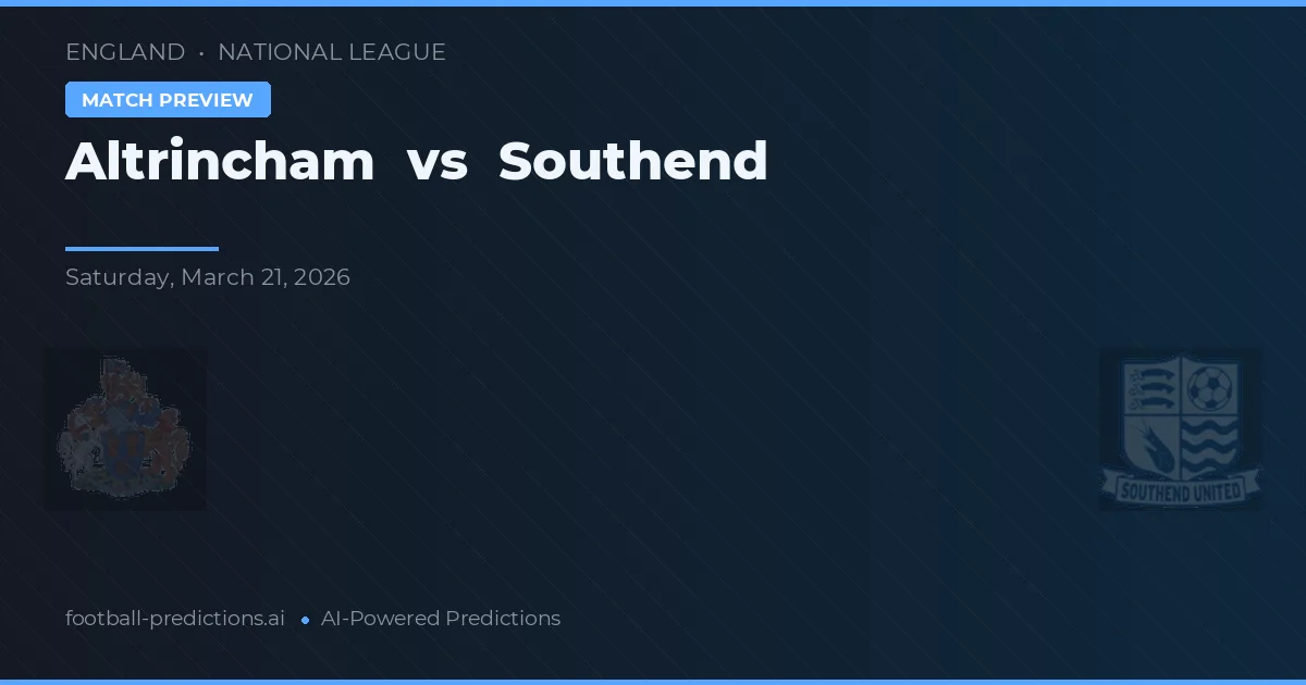 Altrincham vs Southend — pronostic et avant-match