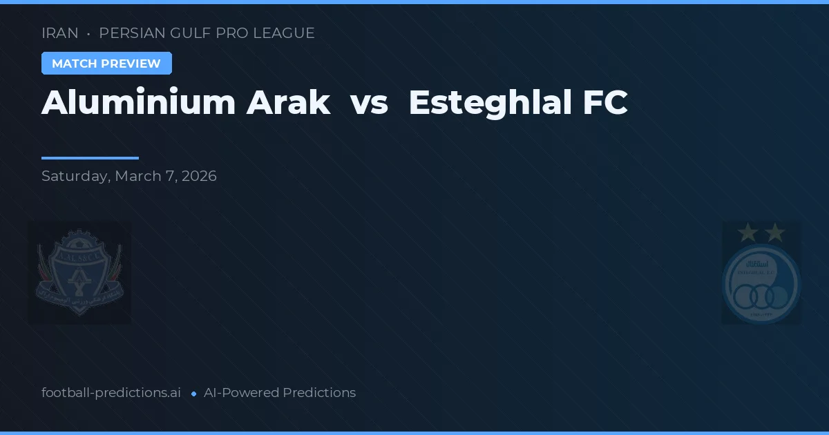 Aluminium Arak vs Esteghlal FC — hula at preview ng laban