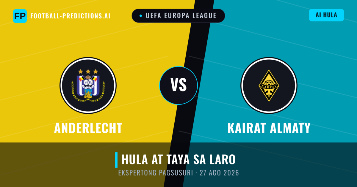 Anderlecht vs Kairat Almaty — hula at preview ng laban