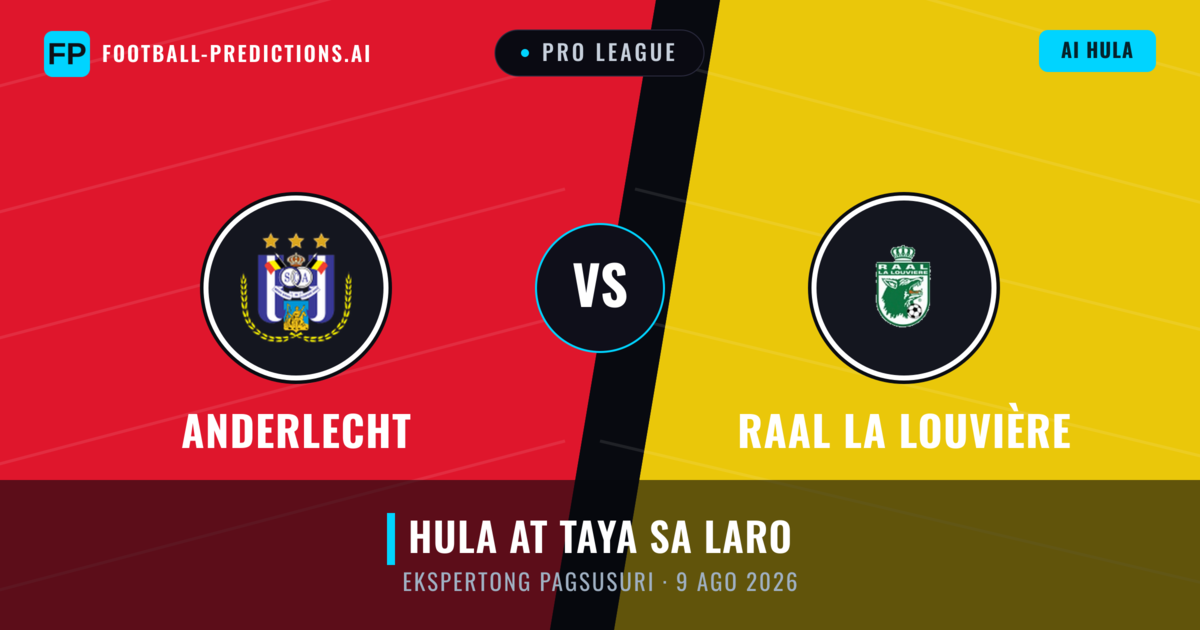 Anderlecht vs RAAL La Louvière — hula at preview ng laban