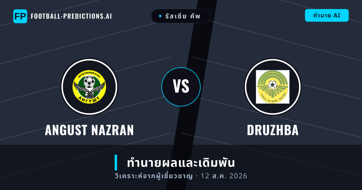 Angust Nazran พบ Druzhba — ทำนายผลและพรีวิวการแข่งขัน