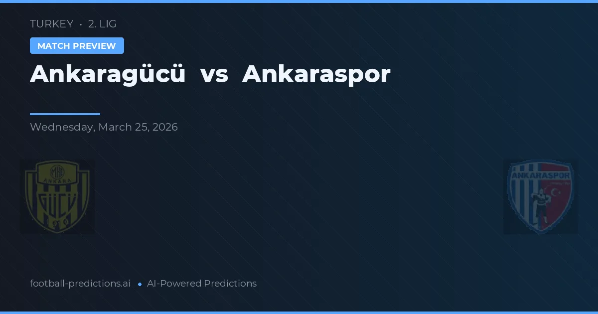 Ankaragücü vs Ankaraspor — pronostico e anteprima del match
