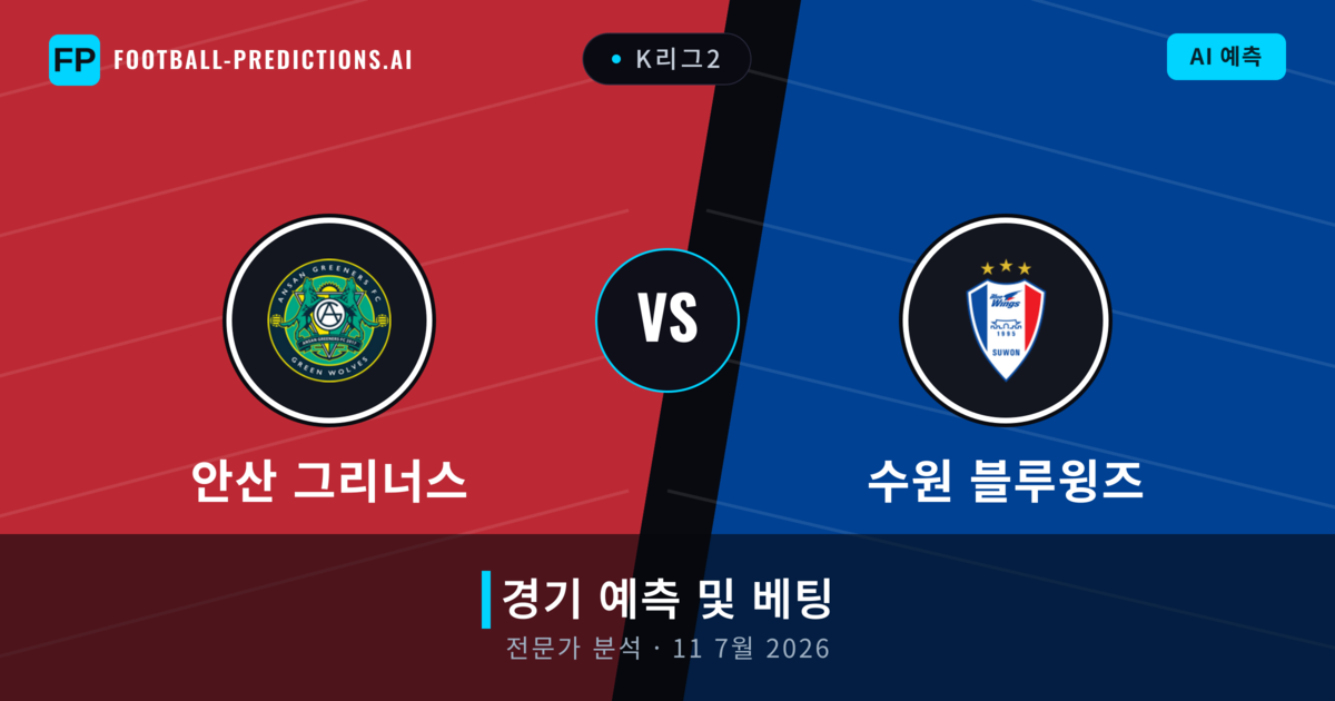 안산 그리너스 대 수원 블루윙즈 — 경기 예측 및 프리뷰