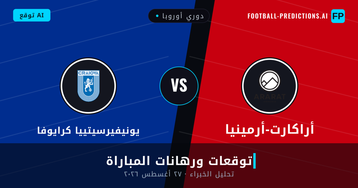 أراكارت-أرمينيا ضد يونيفيرسيتييا كرايوفا — توقعات ومعاينة المباراة
