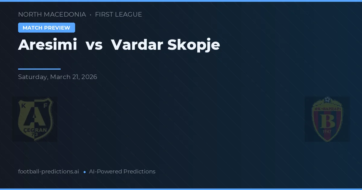 Aresimi vs Vardar Skopje — match prediction & preview