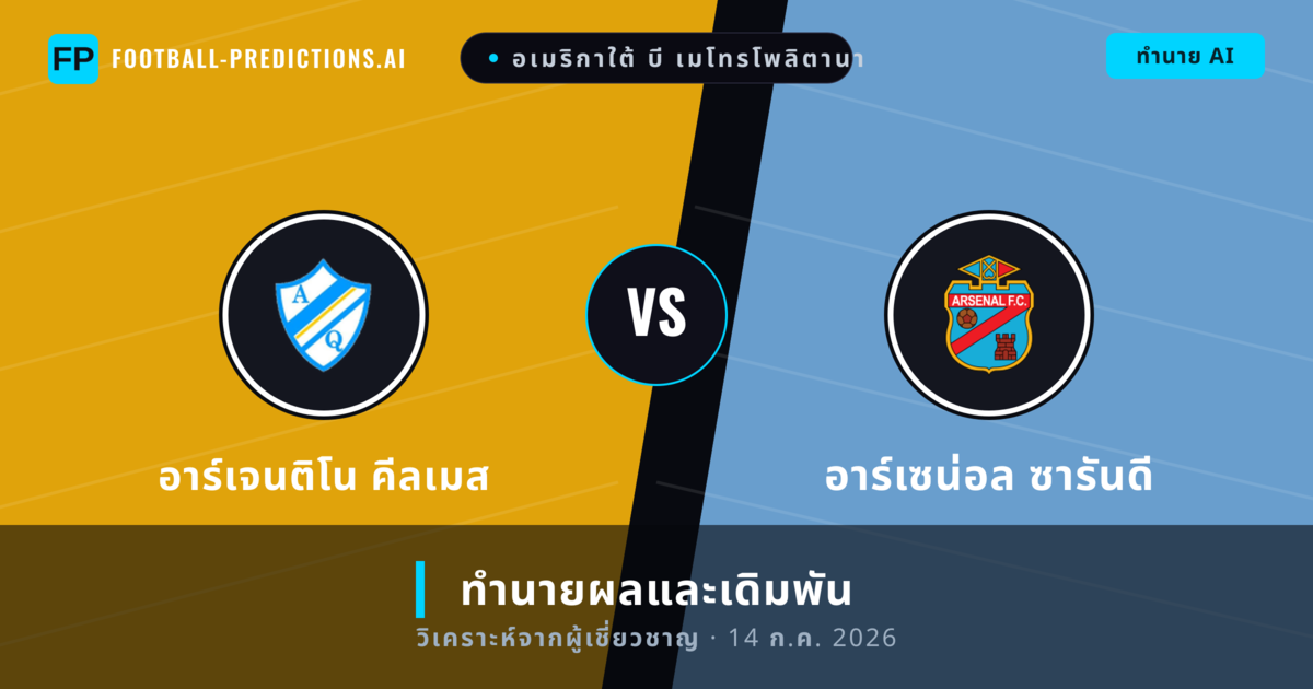 อาร์เจนติโน คีลเมส พบ อาร์เซน่อล ซารันดี — ทำนายผลและพรีวิวการแข่งขัน