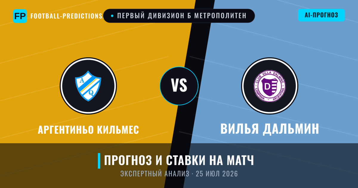 Аргентиньо Кильмес – Вилья Дальмин — прогноз и превью матча