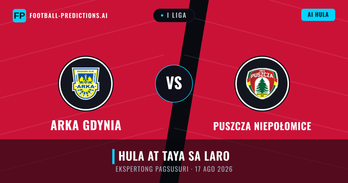 Arka Gdynia vs Puszcza Niepołomice — hula at preview ng laban