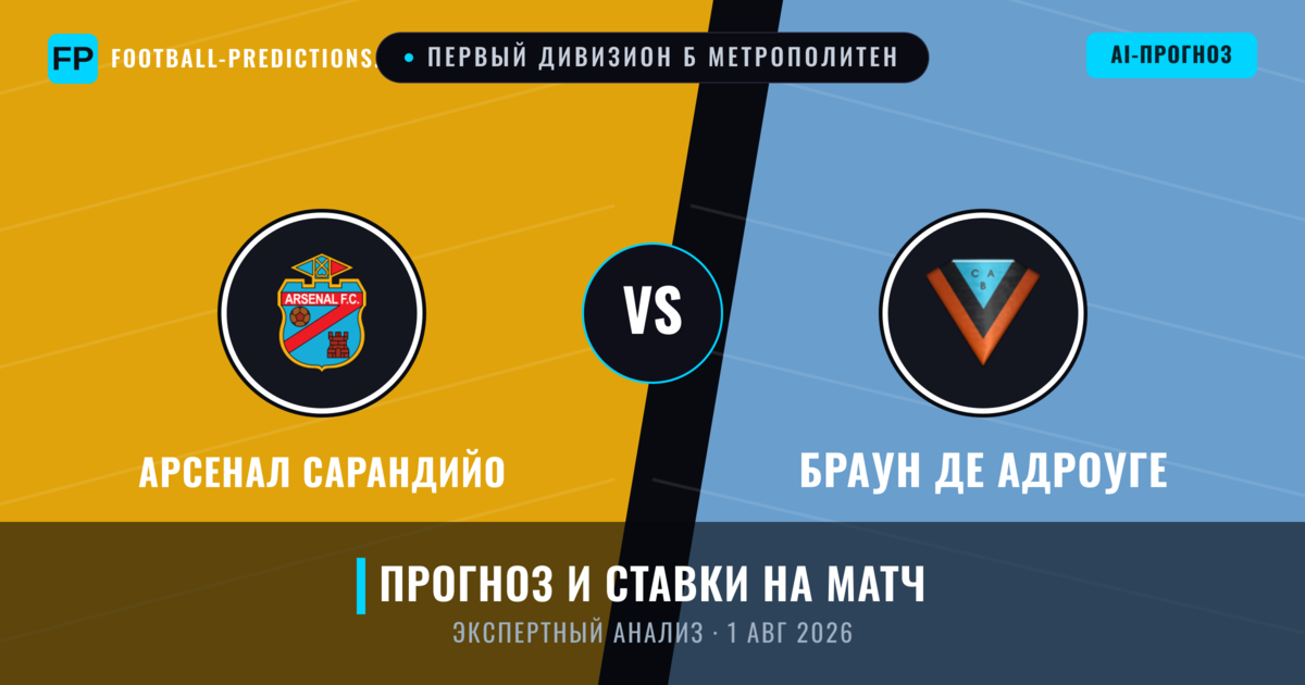 Арсенал Сарандийо – Браун де Адроуге — прогноз и превью матча