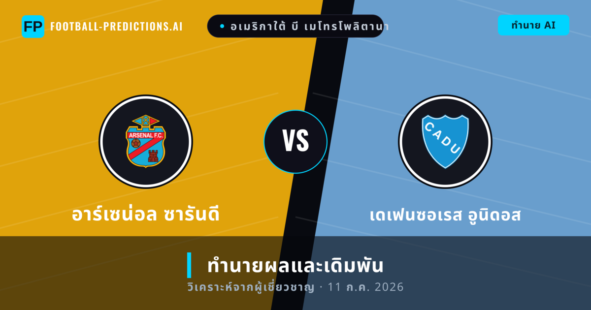 อาร์เซน่อล ซารันดี พบ เดเฟนซอเรส อูนิดอส — ทำนายผลและพรีวิวการแข่งขัน