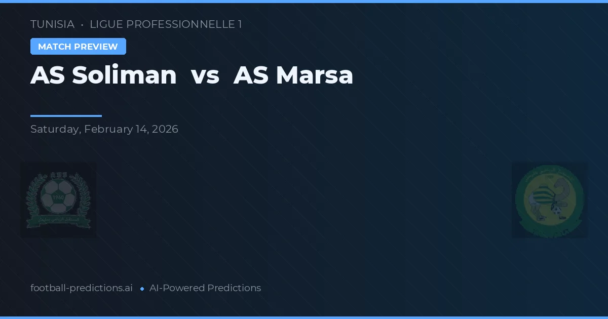 AS Soliman vs AS Marsa — Prognose und Spielvorschau