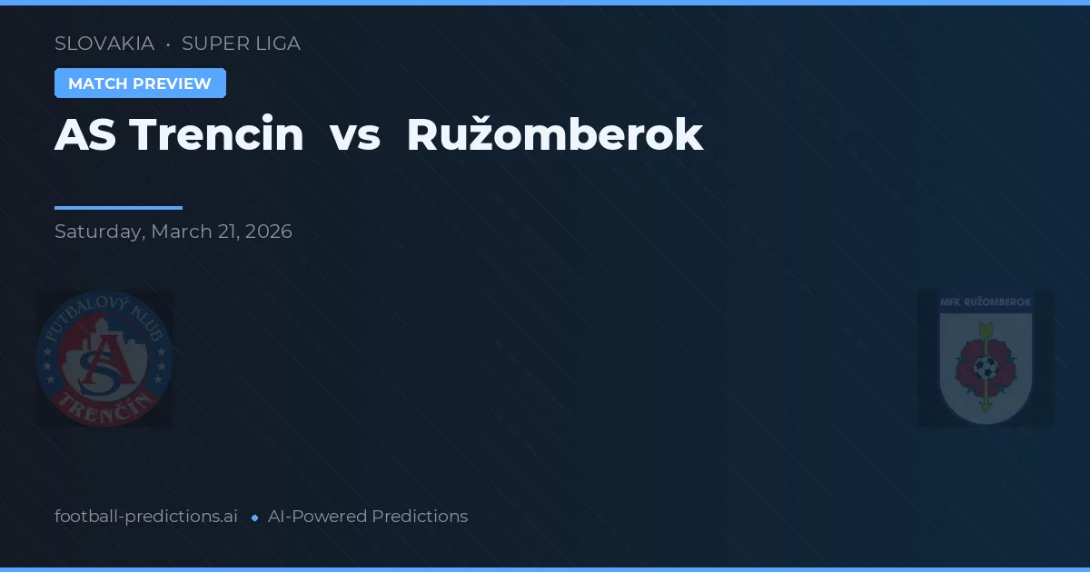 AS Trenčín vs Ružomberok — pronostic et avant-match
