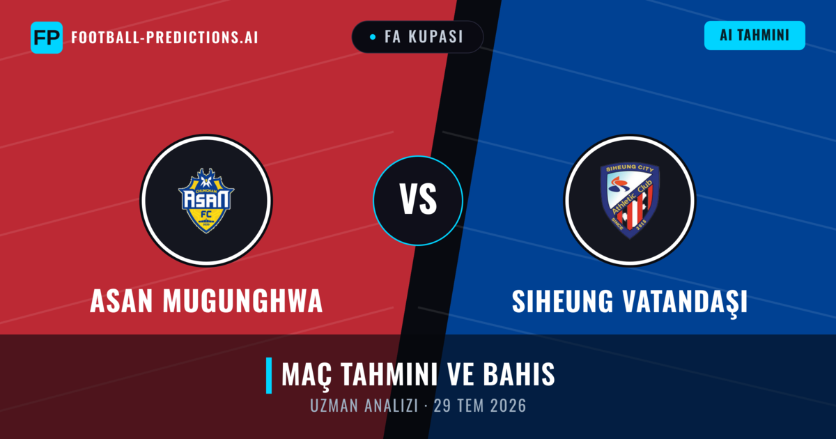 Asan Mugunghwa - Siheung Vatandaşı — maç tahmini ve önizleme