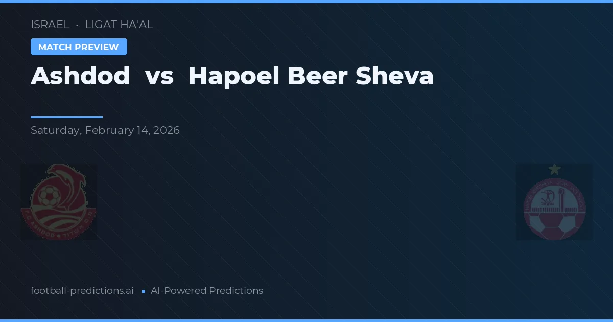Ashdod vs Hapoel Beer Sheva — match prediction & preview