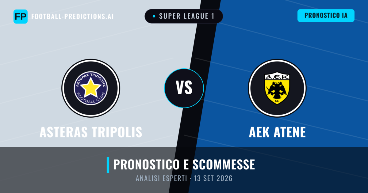 Asteras Tripolis vs AEK Atene — pronostico e anteprima del match