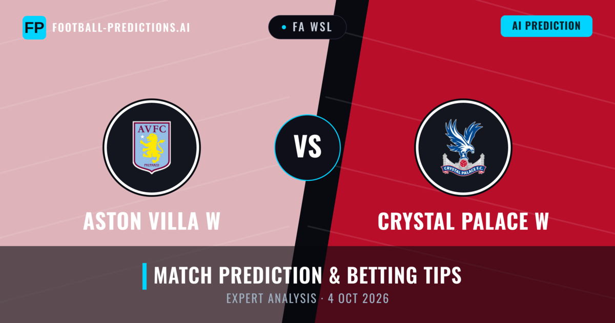 Aston Villa W vs Crystal Palace W — match prediction & preview