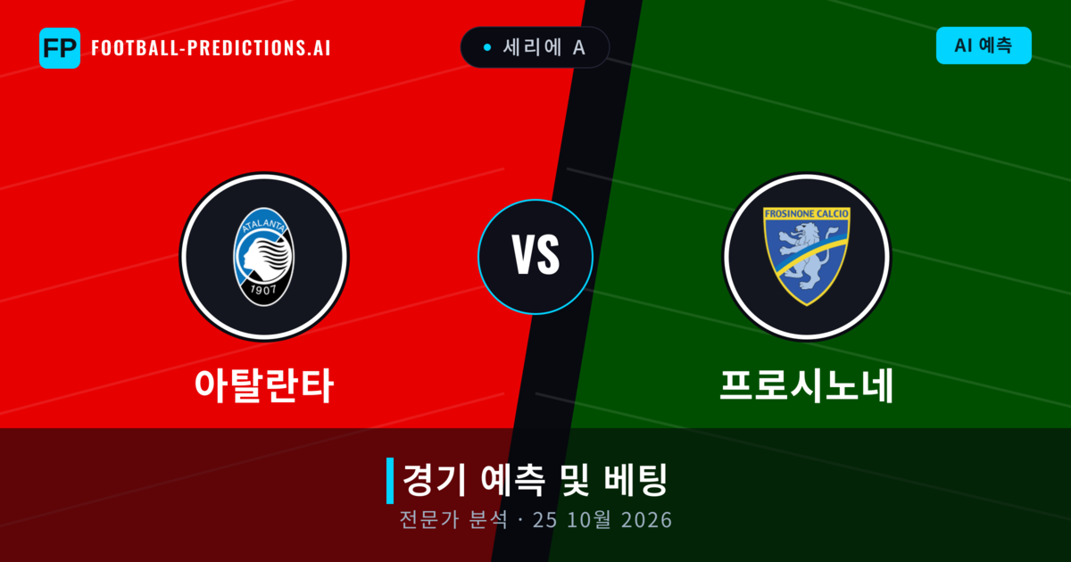 아탈란타 대 프로시노네 — 경기 예측 및 프리뷰