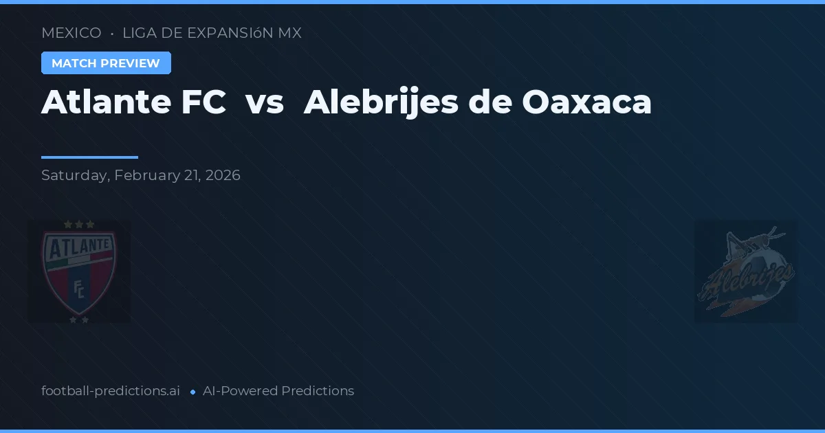 Atlante vs Alebrijes de Oaxaca — pronostico e anteprima del match