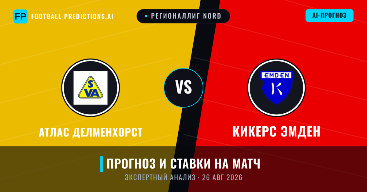 Атлас Делменхорст – Кикерс Эмден — прогноз и превью матча