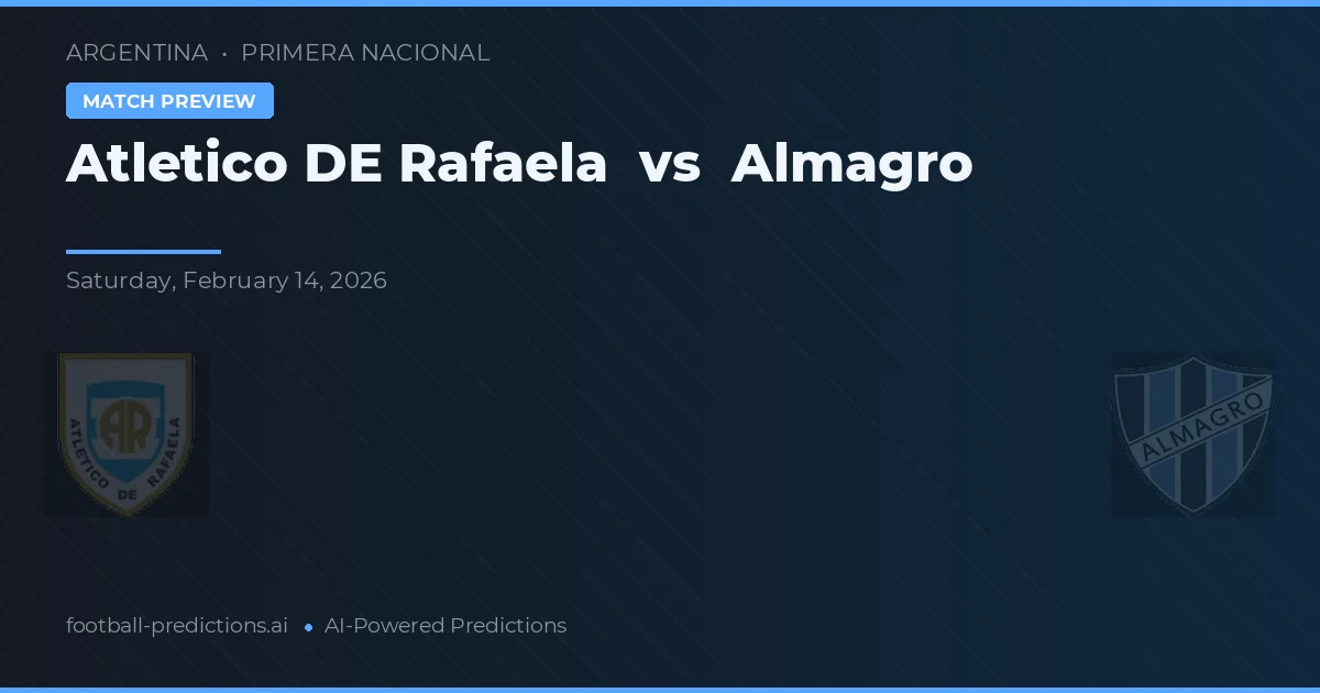 Atlético de Rafaela vs Almagro — pronostic et avant-match