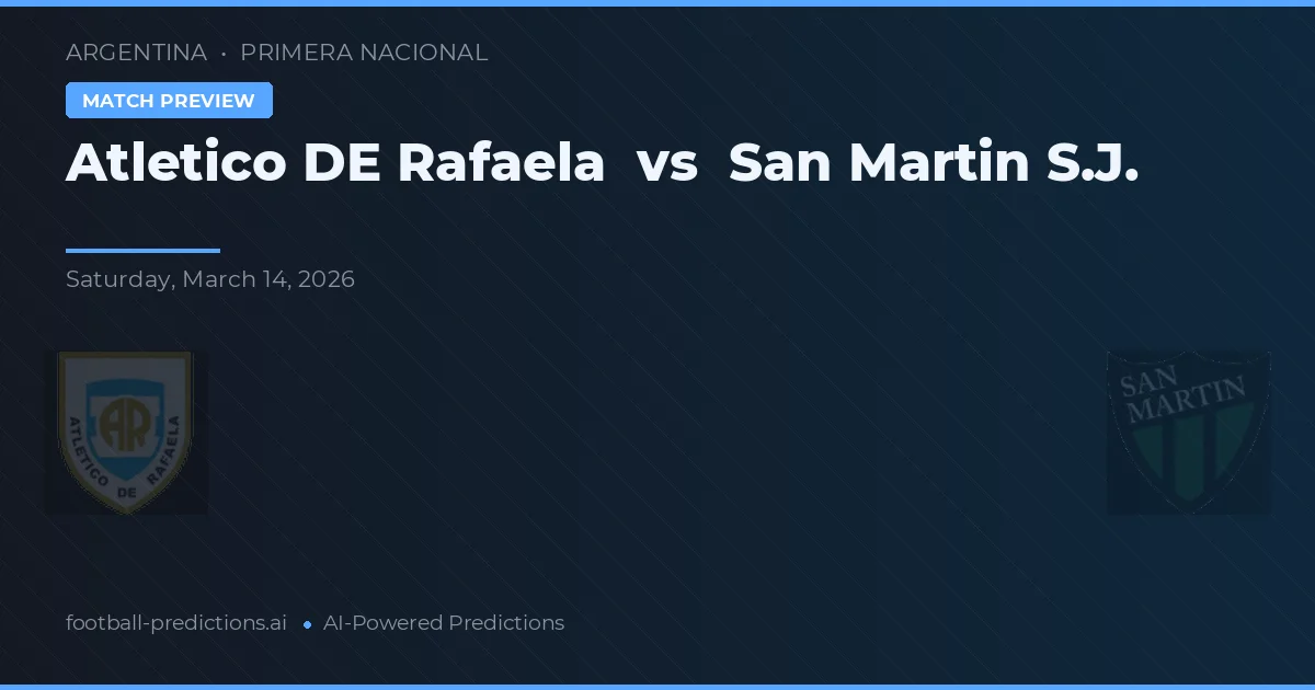 Atletico DE Rafaela vs San Martin S.J. — match prediction & preview