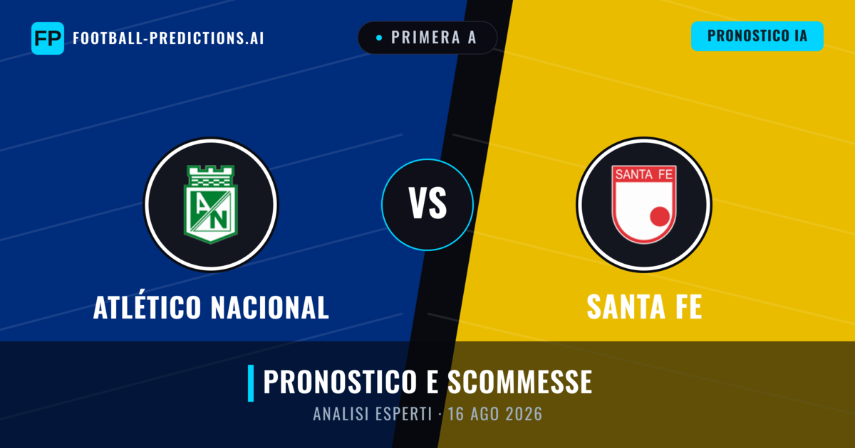 Atlético Nacional vs Santa Fe — pronostico e anteprima del match