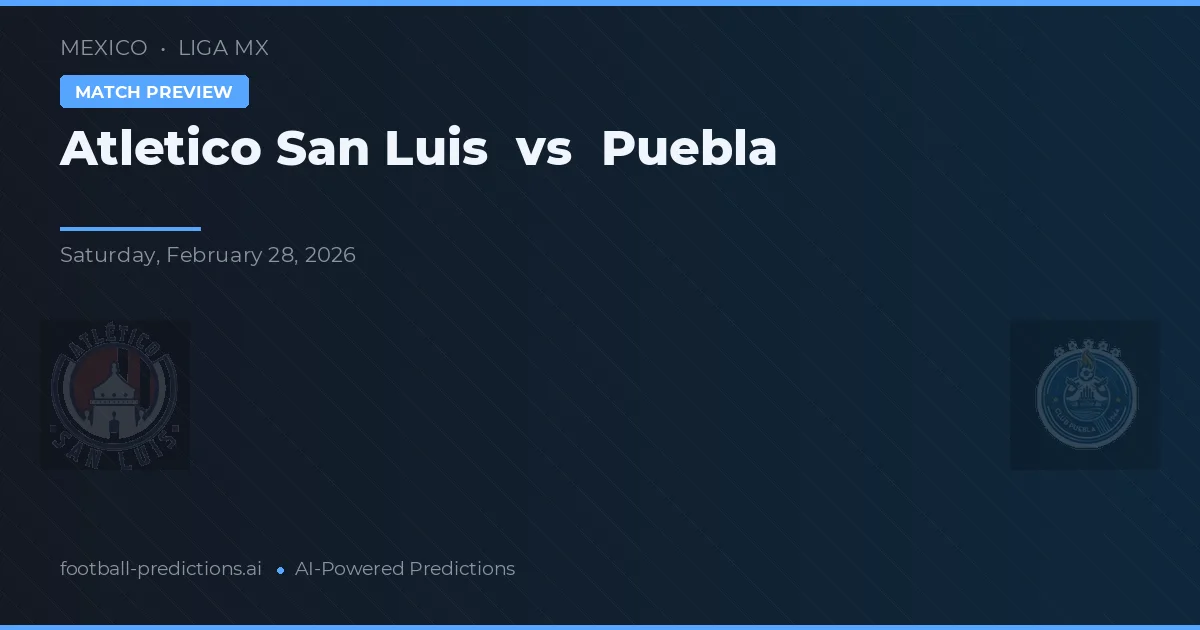 Atletico San Luis - Puebla — maç tahmini ve önizleme