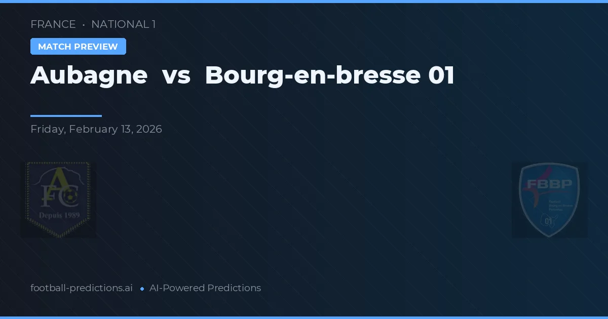Aubagne vs Bourg-en-Bresse 01 — pronostic et avant-match