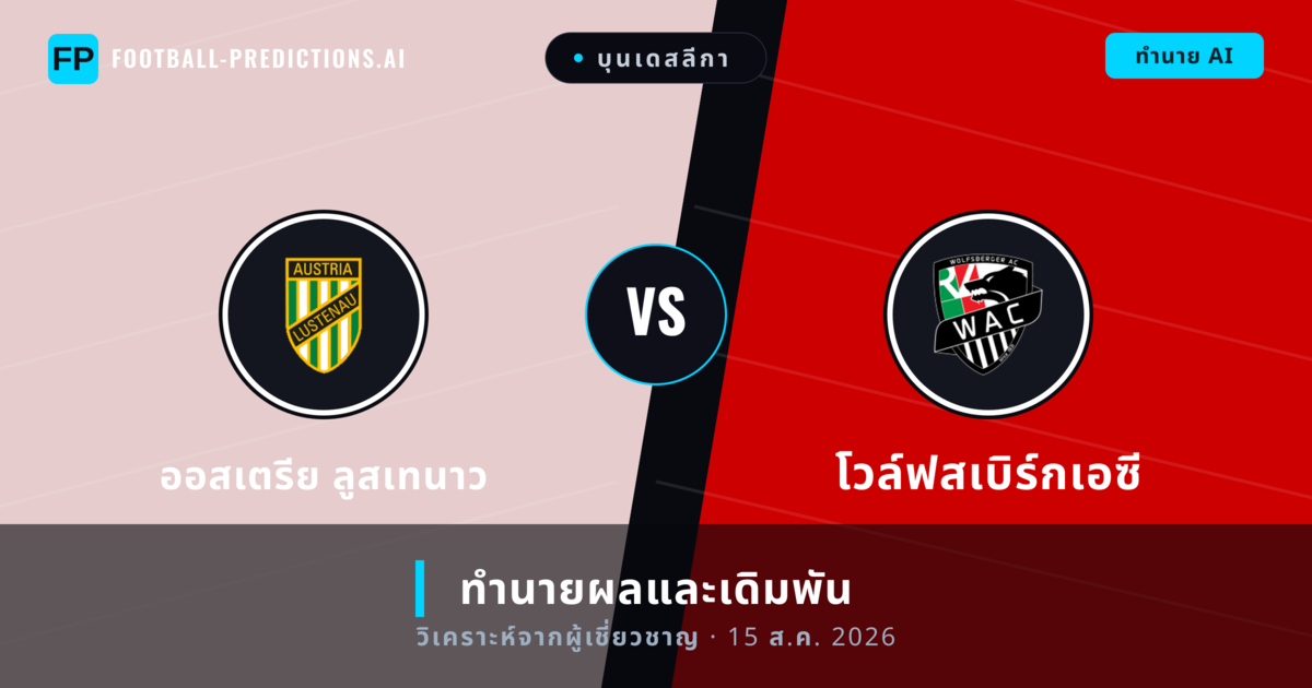 ออสเตรีย ลูสเทนาว พบ โวล์ฟสเบิร์กเอซี — ทำนายผลและพรีวิวการแข่งขัน