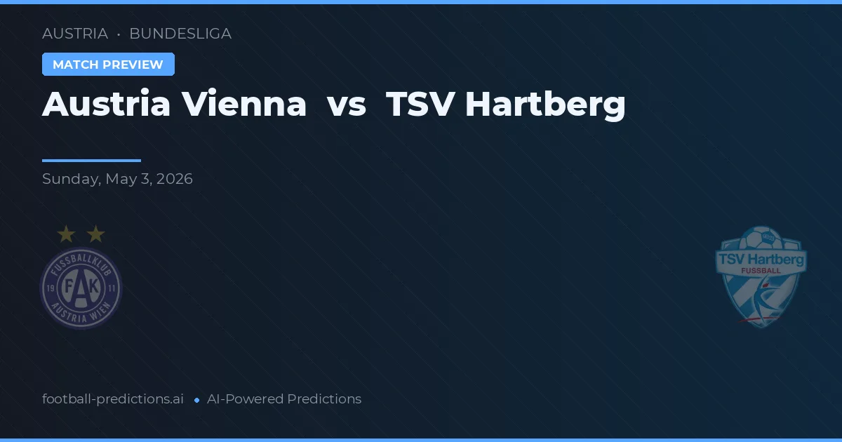 Austria Wien vs TSV Hartberg — prediksi dan pratinjau pertandingan