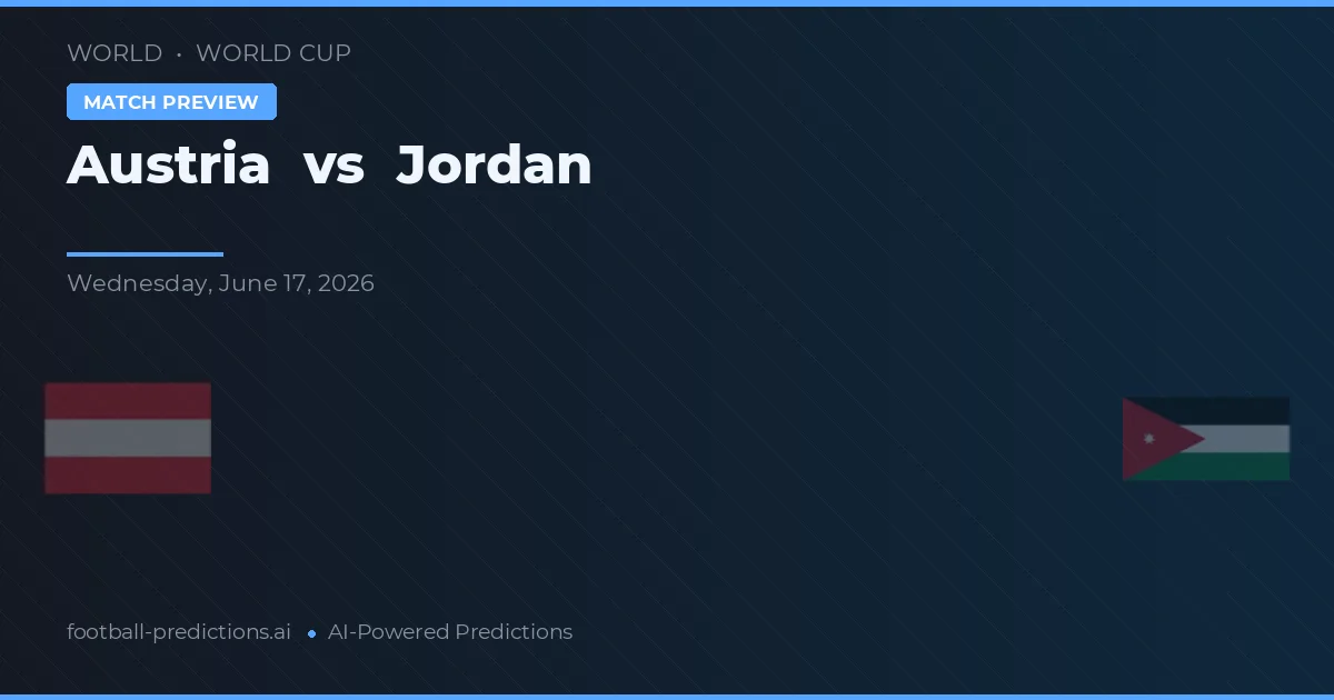Autriche vs Jordanie — pronostic et avant-match